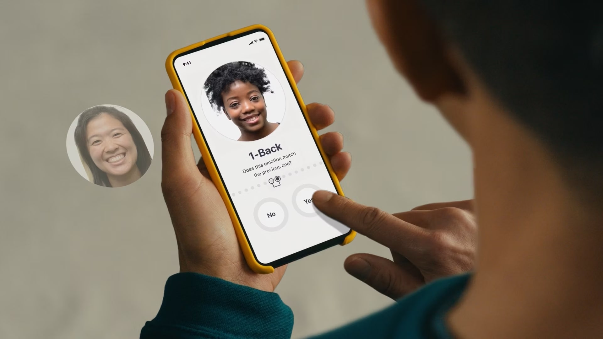 Poster image from video content of a person doing a brain-training exercise in Rejoyn